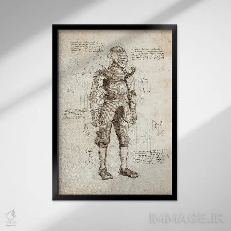 تابلو دکوراتیو زره جنگی اثر کورنل ولاد - نمای قابدار مشکی