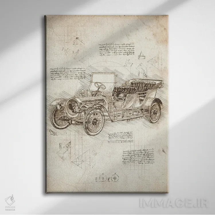 تابلو دکوراتیو برش نمای داخلی خودرو اثر کورنل ولاد - نمای روبهرو روی دیوار