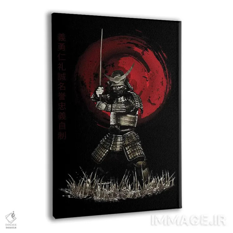 تابلو دکوراتیو سامورایی بوشیدو با حالت ایستادن قوی اثر کورنل ولاد - نمای پرسپکتیو محصول