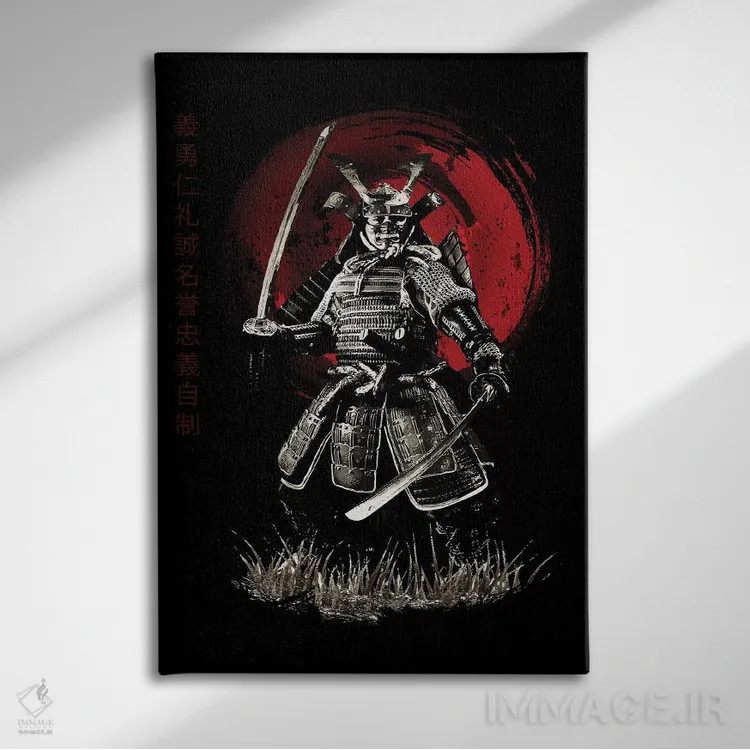 تابلو دکوراتیو سامورایی بوشیدو اثر کورنل ولاد - نمای روبهرو روی دیوار