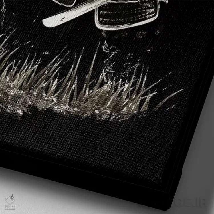 تابلو دکوراتیو سامورایی بوشیدو اثر کورنل ولاد - نمای نزدیک بافت بوم