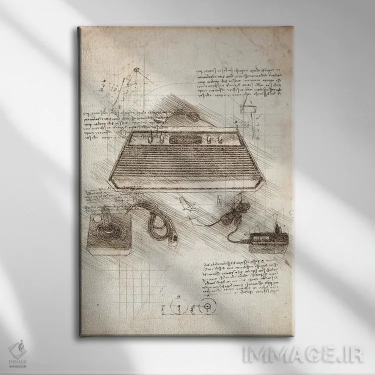 تابلو دکوراتیو آتاری ۲۶۰۰ اثر کورنل ولاد - نمای روبهرو روی دیوار