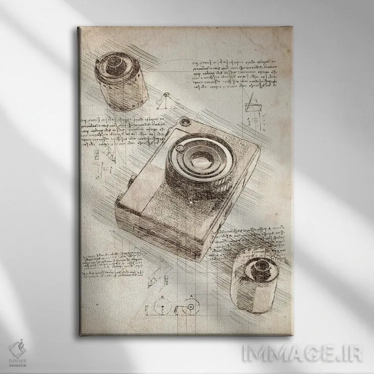 تابلو دکوراتیو دوربین و فیلم اثر کورنل ولاد - نمای روبهرو روی دیوار