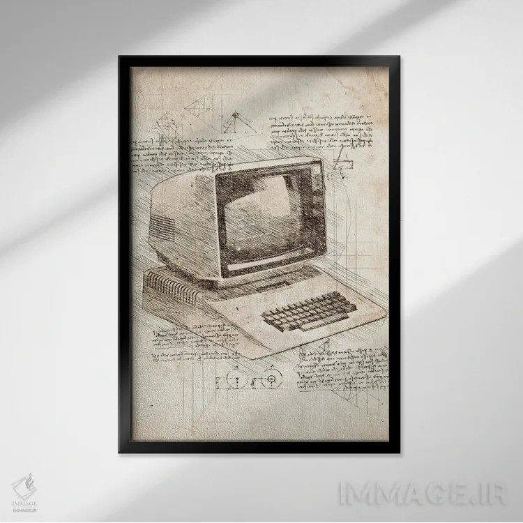 تابلو دکوراتیو اپل ۲ اثر کورنل ولاد - نمای قابدار مشکی