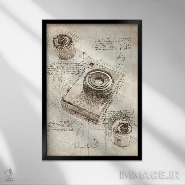 تابلو دکوراتیو دوربین و فیلم اثر کورنل ولاد - نمای قابدار مشکی