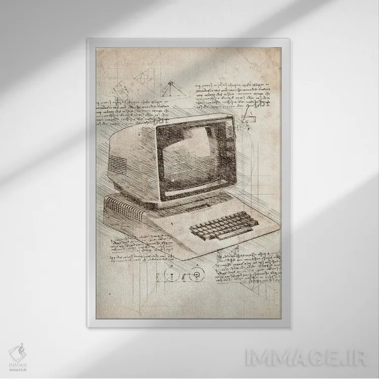 تابلو دکوراتیو اپل ۲ اثر کورنل ولاد - نمای قابدار سفید