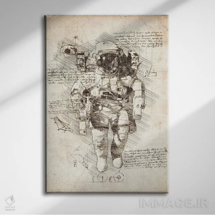 تابلو دکوراتیو لباس فضانوردی اثر کورنل ولاد - نمای روبهرو روی دیوار