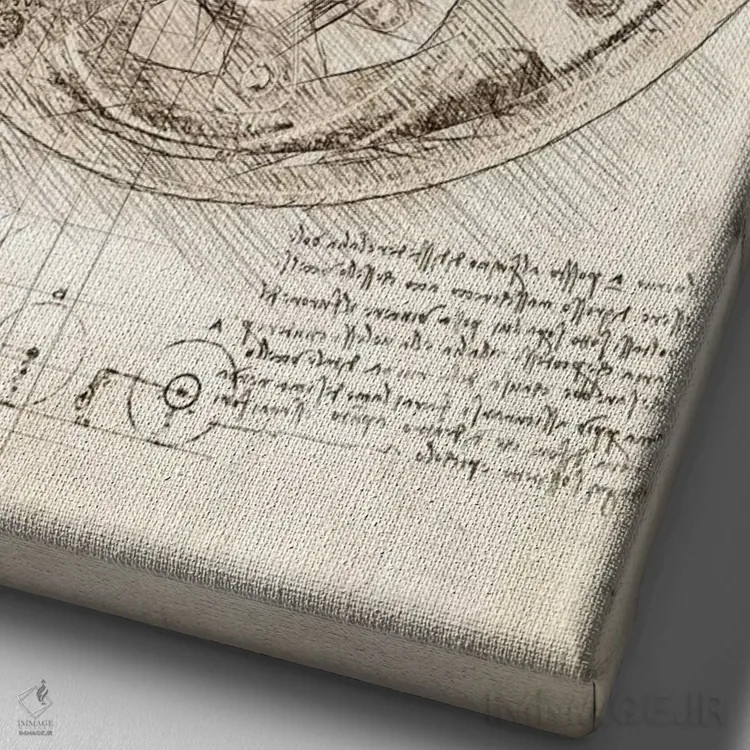 تابلو دکوراتیو مکانیسم حرکت ساعت اثر کورنل ولاد - نمای نزدیک بافت بوم