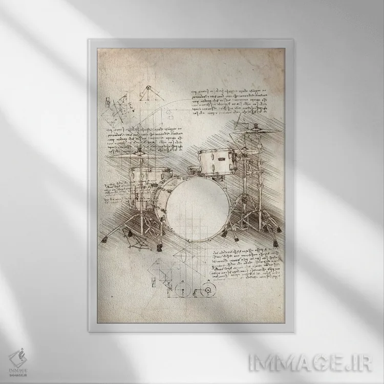 تابلو دکوراتیو ست درام اثر کورنل ولاد - نمای قابدار سفید