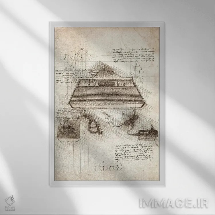 تابلو دکوراتیو آتاری ۲۶۰۰ اثر کورنل ولاد - نمای قابدار سفید