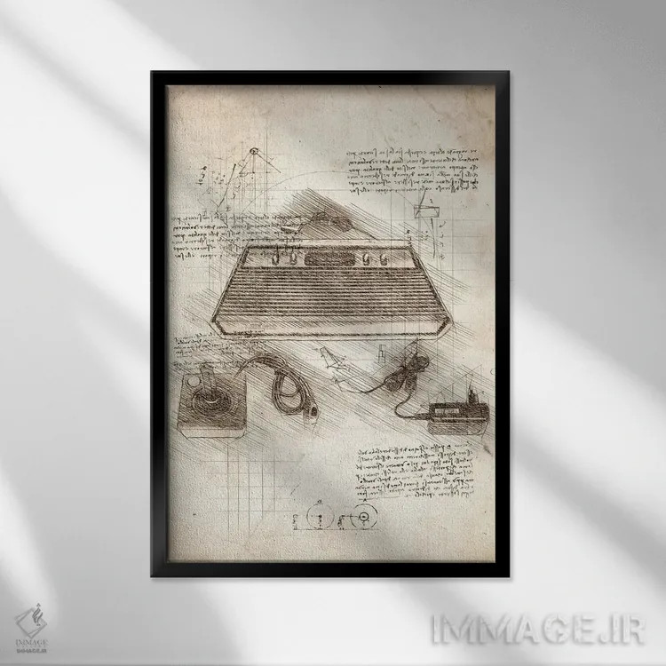 تابلو دکوراتیو آتاری ۲۶۰۰ اثر کورنل ولاد - نمای قابدار مشکی