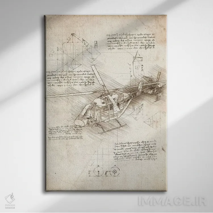 تابلو دکوراتیو هلیکوپتر اثر کورنل ولاد - نمای روبهرو روی دیوار