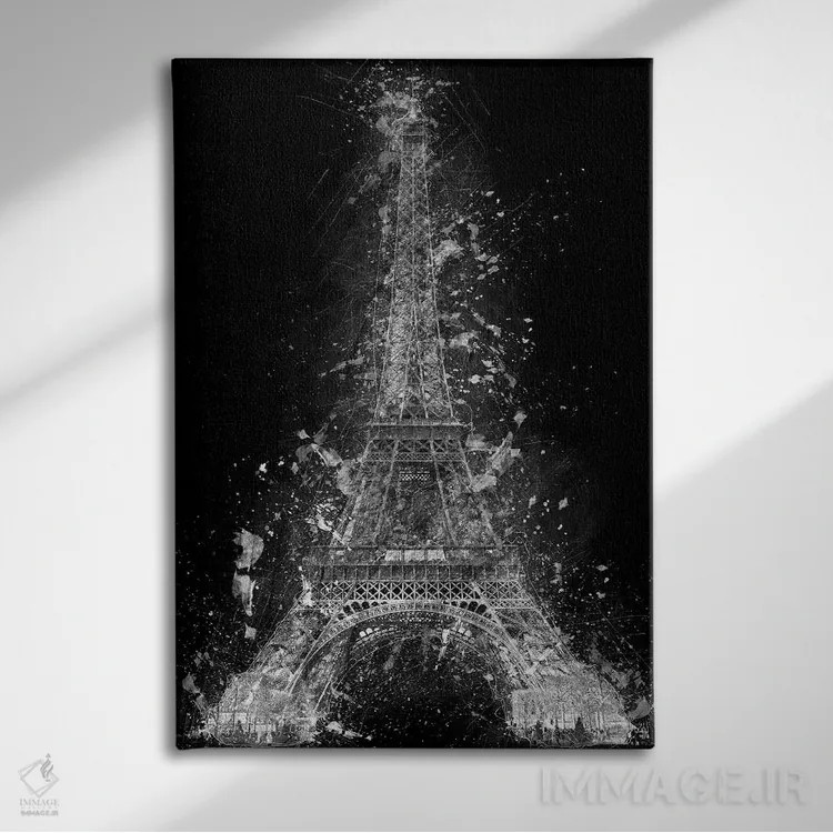 تابلو دکوراتیو برج ایفل اثر کورنل ولاد - نمای روبهرو روی دیوار