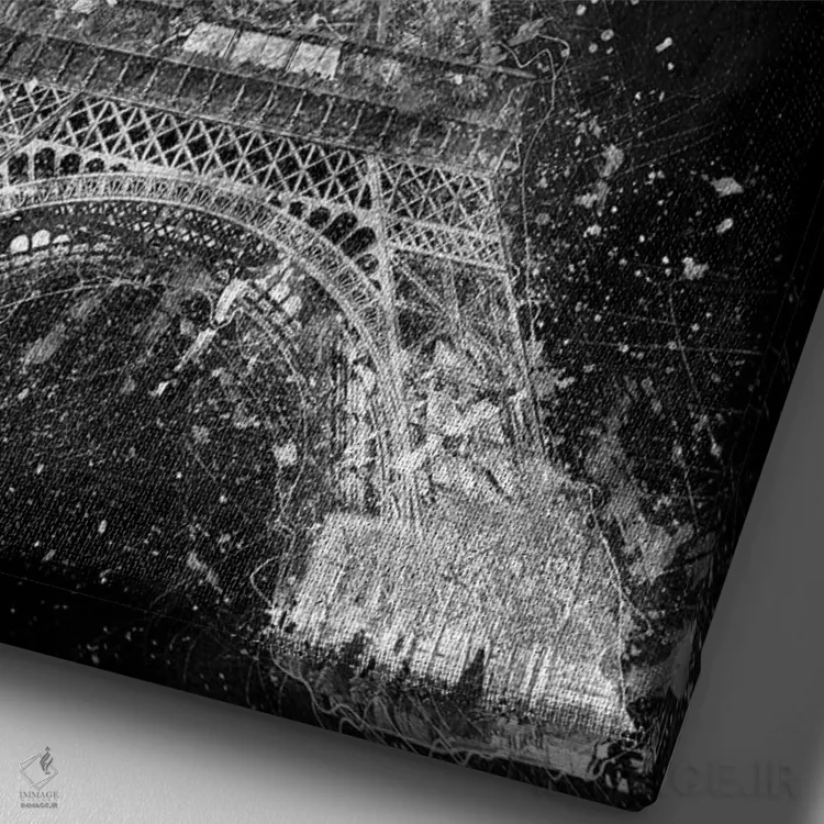 تابلو دکوراتیو برج ایفل اثر کورنل ولاد - نمای نزدیک بافت بوم