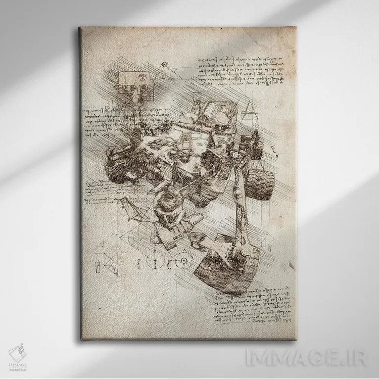 تابلو دکوراتیو کاوشگر کنجکاوی مریخ اثر کورنل ولاد - نمای روبهرو روی دیوار