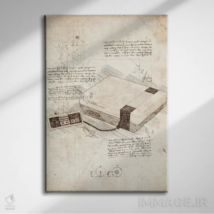 تابلو دکوراتیو مجموعه کنسول NES اثر کورنل ولاد - نمای روبهرو روی دیوار