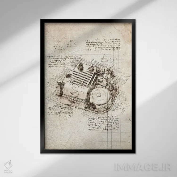 تابلو دکوراتیو جعبه موسیقی اثر کورنل ولاد - نمای قابدار مشکی