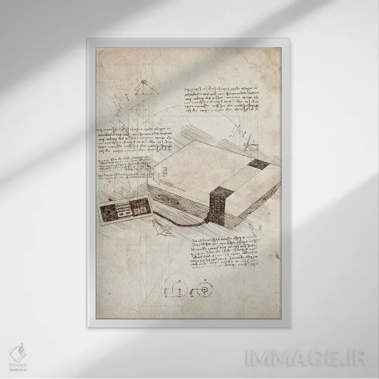 تابلو دکوراتیو مجموعه کنسول NES اثر کورنل ولاد - نمای قابدار سفید