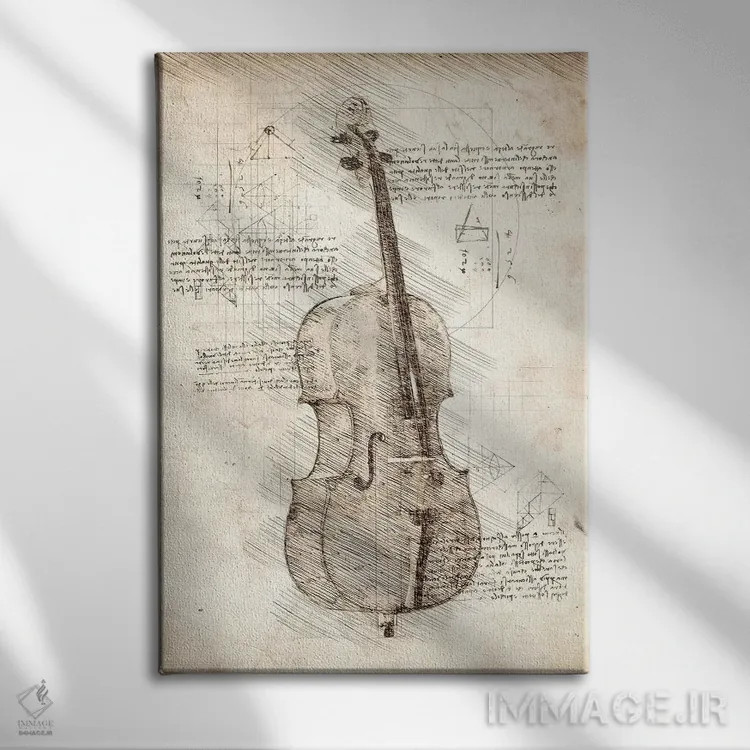 تابلو دکوراتیو ویولنسل اثر کورنل ولاد - نمای روبهرو روی دیوار