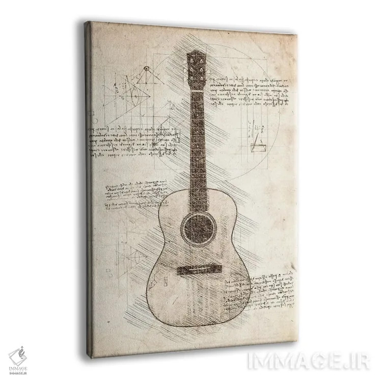 تابلو دکوراتیو گیتار اثر کورنل ولاد - نمای پرسپکتیو محصول