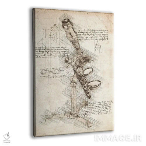 تابلو دکوراتیو میکروسکوپ عتیقه اثر کورنل ولاد - نمای پرسپکتیو محصول