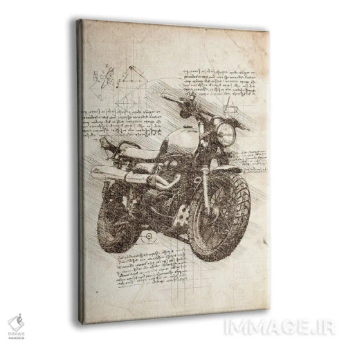 تابلو دکوراتیو موتورسیکلت قدیمی اثر کورنل ولاد - نمای پرسپکتیو محصول
