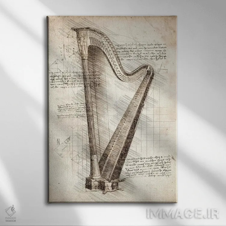 تابلو دکوراتیو چنگ اثر کورنل ولاد - نمای روبهرو روی دیوار