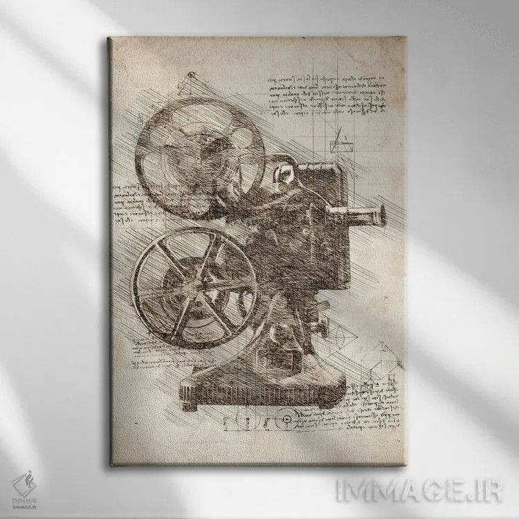 تابلو دکوراتیو پروژکتور فیلم اثر کورنل ولاد - نمای روبهرو روی دیوار