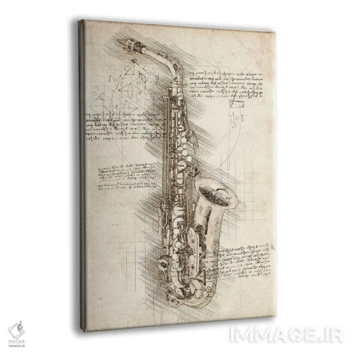 تابلو دکوراتیو ساکسوفون اثر کورنل ولاد - نمای پرسپکتیو محصول