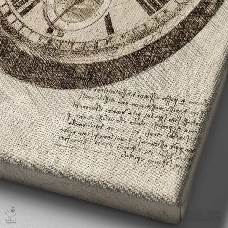 تابلو دکوراتیو ساعت جیبی قدیمی اثر کورنل ولاد - نمای نزدیک بافت بوم