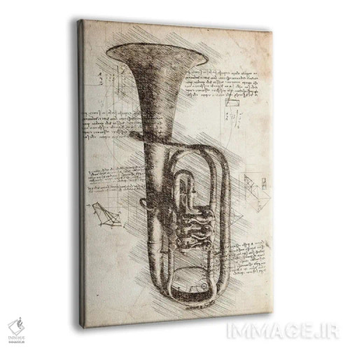 تابلو دکوراتیو ترومپت قدیمی اثر کورنل ولاد - نمای پرسپکتیو محصول