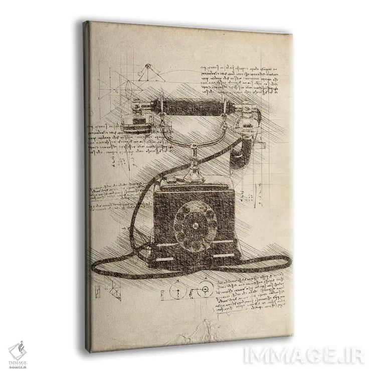 تابلو دکوراتیو تلفن قدیمی اثر کورنل ولاد - نمای پرسپکتیو محصول