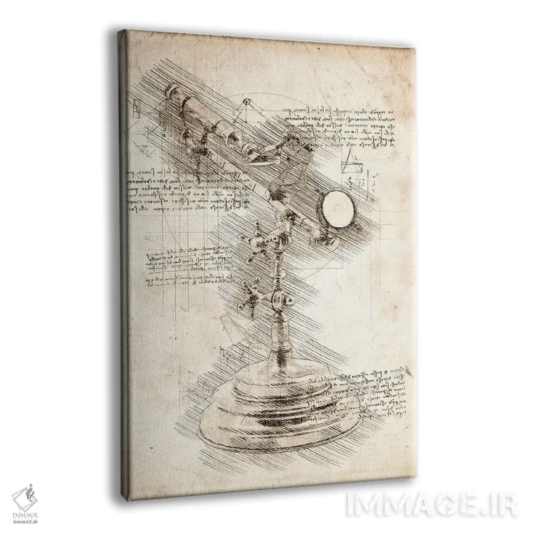 تابلو دکوراتیو تلسکوپ عتیقه اثر کورنل ولاد - نمای پرسپکتیو محصول