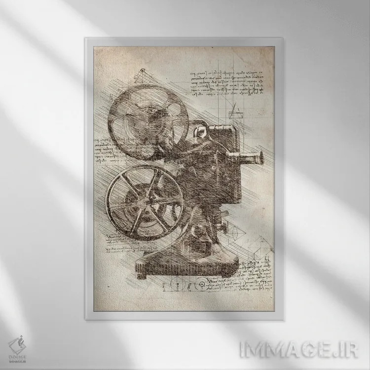 تابلو دکوراتیو پروژکتور فیلم اثر کورنل ولاد - نمای قابدار سفید