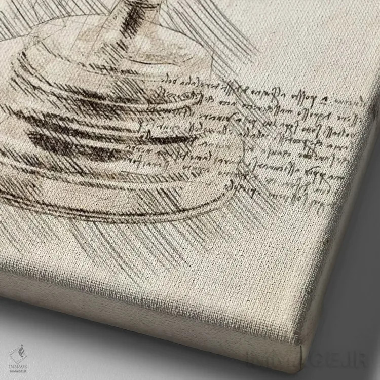 تابلو دکوراتیو تلسکوپ عتیقه اثر کورنل ولاد - نمای نزدیک بافت بوم