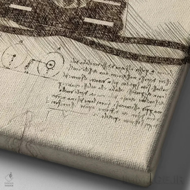 تابلو دکوراتیو تلفن قدیمی اثر کورنل ولاد - نمای نزدیک بافت بوم