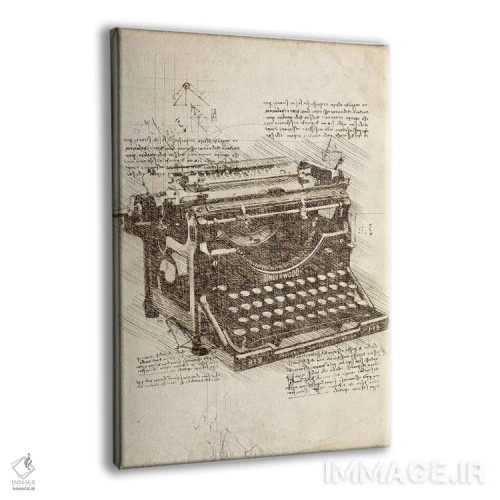 تابلو دکوراتیو ماشین تحریر اثر کورنل ولاد - نمای پرسپکتیو محصول