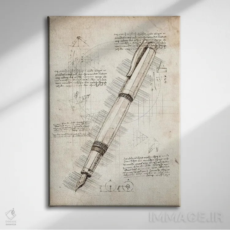 تابلو دکوراتیو خودنویس اثر کورنل ولاد - نمای روبهرو روی دیوار