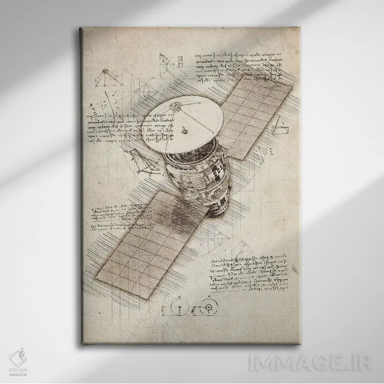 تابلو دکوراتیو ماهواره اثر کورنل ولاد - نمای روبهرو روی دیوار