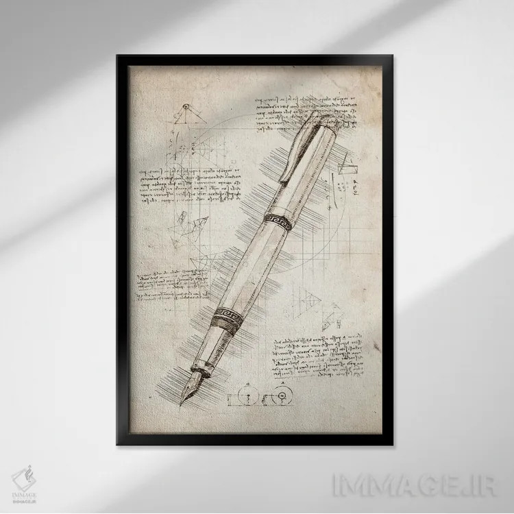 تابلو دکوراتیو خودنویس اثر کورنل ولاد - نمای قابدار مشکی