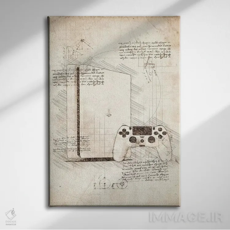 تابلو دکوراتیو پلی استیشن ۴ اثر کورنل ولاد - نمای روبهرو روی دیوار