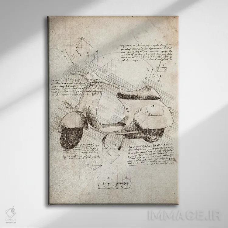 تابلو دکوراتیو اسکوتر اثر کورنل ولاد - نمای روبهرو روی دیوار