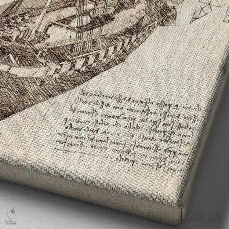 تابلو دکوراتیو کشتی بادبانی قدیمی بارک اثر کورنل ولاد - نمای نزدیک بافت بوم