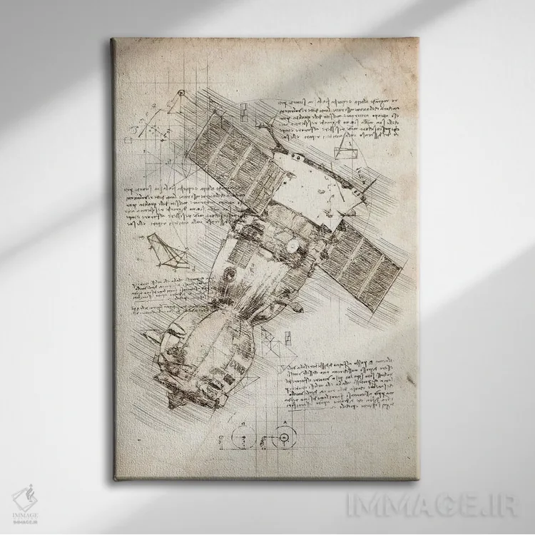 تابلو دکوراتیو فضاپیمای سایوز اثر کورنل ولاد - نمای روبهرو روی دیوار