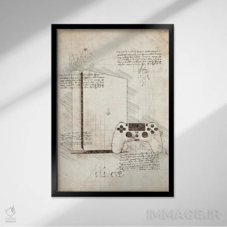 تابلو دکوراتیو پلی استیشن ۴ اثر کورنل ولاد - نمای قابدار مشکی