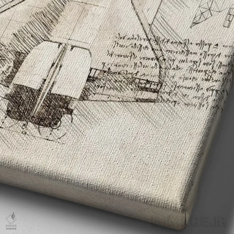 تابلو دکوراتیو شاتل فضایی اثر کورنل ولاد - نمای نزدیک بافت بوم