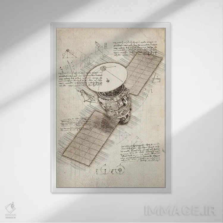 تابلو دکوراتیو ماهواره اثر کورنل ولاد - نمای قابدار سفید