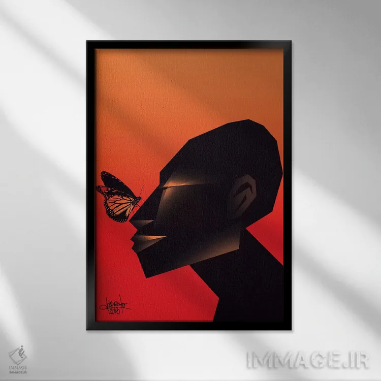 تابلو دکوراتیو خشک I اثر وی کالونتو - نمای قابدار مشکی