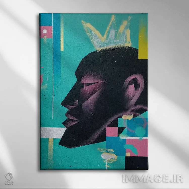 تابلو مدرن پادشاه اثر وی کالونتو - نمای روبهرو روی دیوار