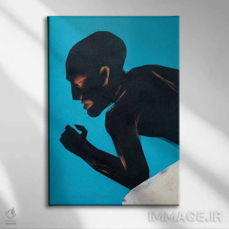 تابلو مدرن حرکات II اثر وی کالونتو - نمای روبهرو روی دیوار